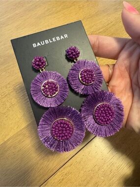 BaubleBar Purple Fringe Beaded Drop Earrings - Mariette